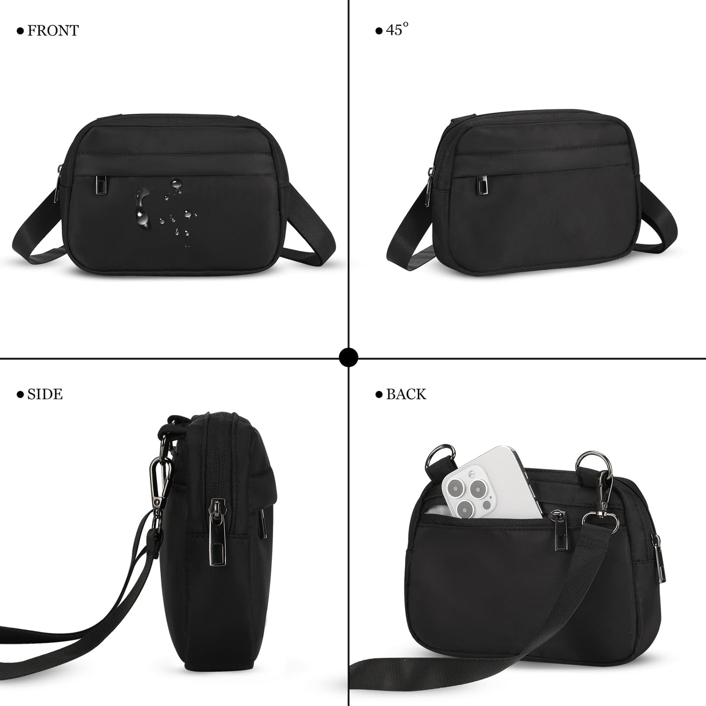 MAXTOP Small Crossbody Bags for Women Men Cellphone Belt Bag Purse Fanny Pack with Adjustable Strap Black Sling Bag for Traveling Casual Festival Gifts