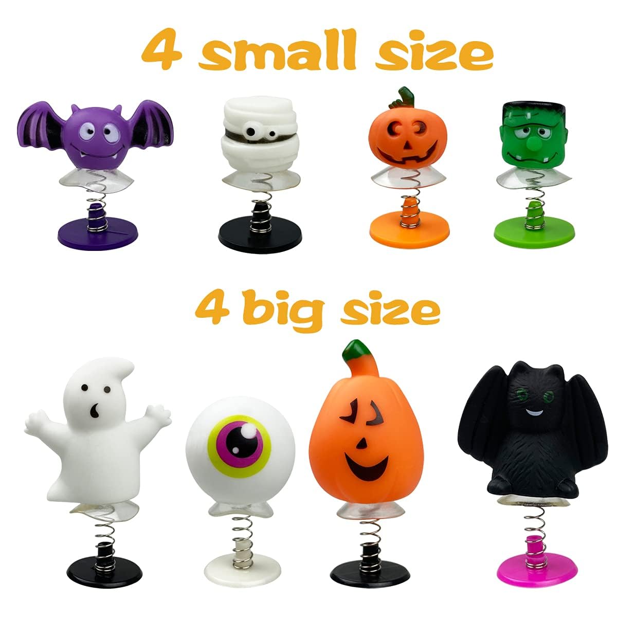 QINGQIU 24 PCS Halloween Jumping Popper Toys Spring Launchers for Kids Boys Girls Halloween Party Favors Halloween Treat Bags Gifts Halloween Games