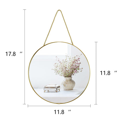 YCHMIR 11.8-inch Small Round Wall Mirror, Gold Bathroom Mirror