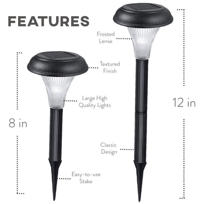 Solar Garden Lights for Outdoor – 10 Brightest Light Set - Transform Your Paths, Garden, Flowerbeds, Borders and Drive - Easy NO Wires Install - Double Waterproof Seal - Stylish Design and 30cm Tall
