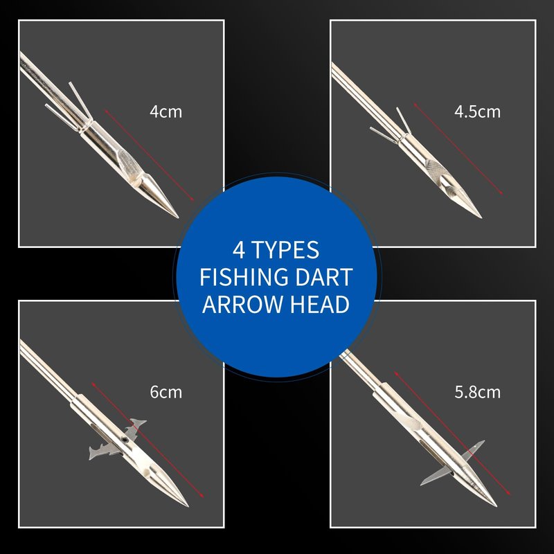 SOPOGER Fishing Slingshot Dart - 12 Pack 6 Inch Hunting Fishing Arrowheads Catapult Dart For Adult Bowfishing Crossbow