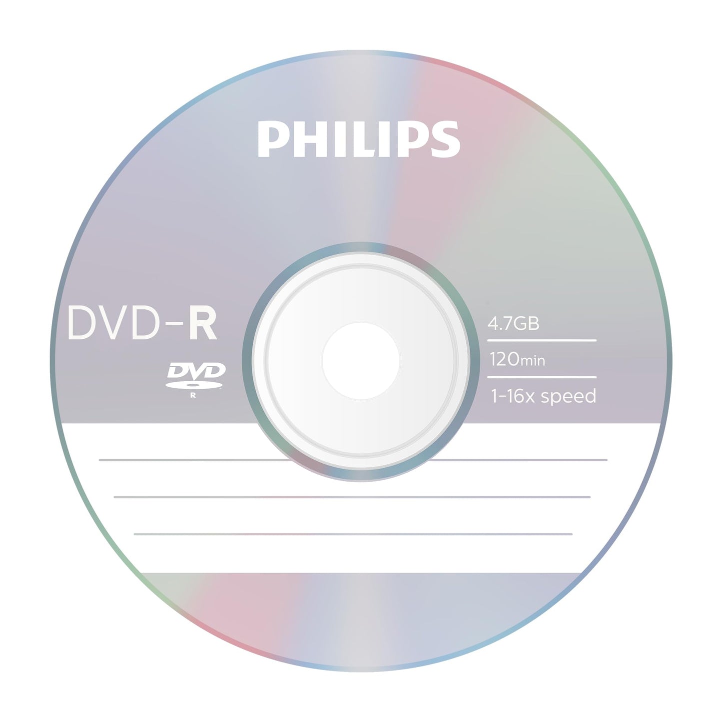 Philips DVD-R blank discs (4.7 GB data / 120 min Video/ 16x High Speed recording) 100 blank discs package - DM4S6B00F/00