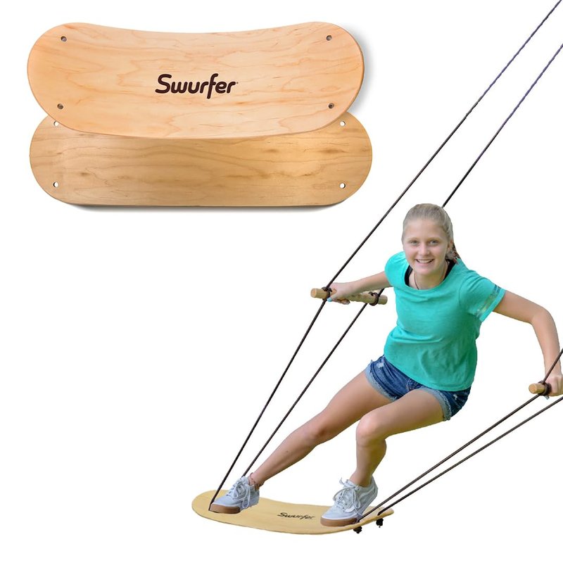 Swurfer Stand Up TreeSkate Outdoor Swing - Tree Swing for Kids with Adjustable Handles, Kids Outdoor Play Equipment, Durable, Weatherproof, Easy Installation, Holds Up to 200 lbs, Ages 6+