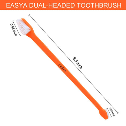EASYA Double Headed Pet Dog Toothbrush for Small Dogs/Soft Bristles Puppy Long Handle Tooth Brush Dogs Teeth Cleaning/Bulk Toothbrushes (MIXED10)