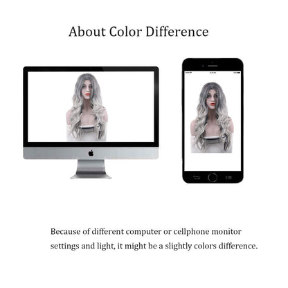 Beautyself Silver Grey Costume Wigs for Women Halloween Curly Long Wavy Fashion Cosplay Ombre Black Mix Gray Hair Wigs with Wig Cap