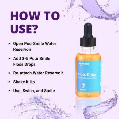 Concentrated Floss Drop Serum – 2oz Concentrated Mouth Wash to Use in Water Flosser | Natural Essentials Promotes Good Breath | Organic Spearmint Drop Supports Good Oral Health