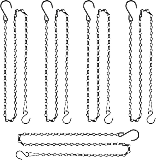 Tim Tim Agro Hanging Chains for Planters Bird Feeders, 5 Pack 35 Inches Black Hanging Baskets Chain Sets for Outdoor/Indoor Lanterns Billboards Chalkboards Wind Chimes and Decorative