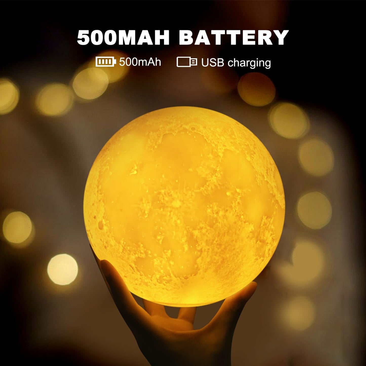 GROPINFLY Moon Lamp, Sliding Control Moon Night Light, Kids Night Light, 16 Colors Moon Light with Unique Stand, Remote&Sliding Control, Timing, USB Rechargeable, Gift for Kid Friend Lover, 6 in