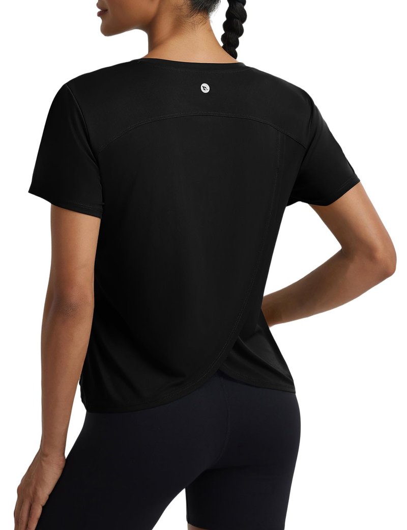 baleaf Women's Short Sleeve Workout Shirts Athletic Tops Sun Protection Breathable T-Shirts Quick Dry Gym Running Tennis