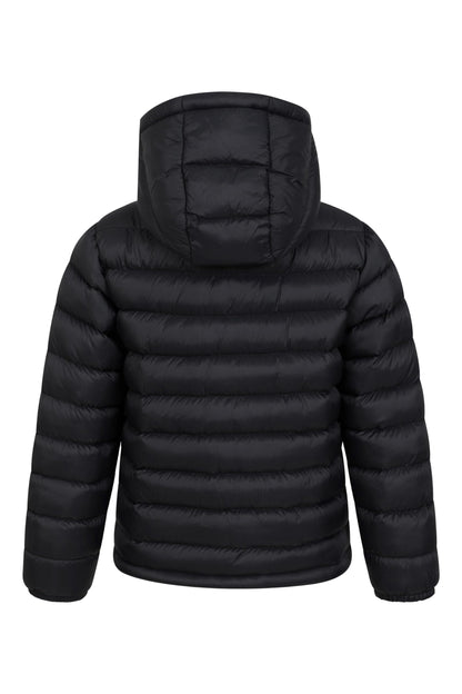 Mountain Warehouse Seasons Padded Kids Puffer Jacket - Water Resistant & Lightweight Insulated Rain Coat, Boys & Girls - Spring Summer, School, Travelling Black Teen Size 13 Years