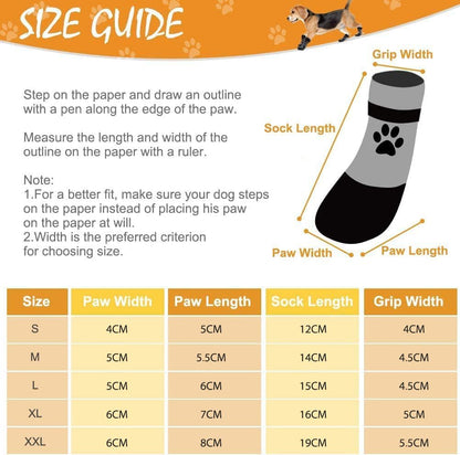 BINGPET Dog Socks Anti-Slip with Straps Paw Protector Traction Control Waterproof for Indoor Outdoor Wear for Medium Dogs