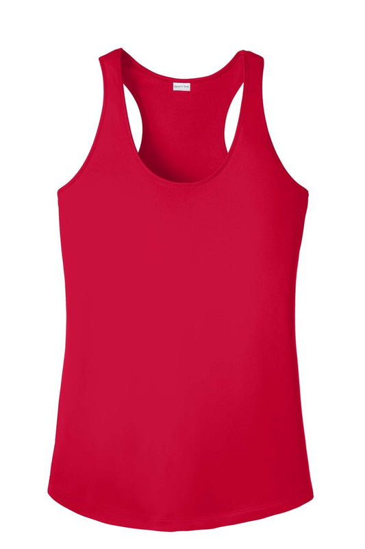 SPORT-TEK Women's PosiCharge Competitor Racerback Tank | Summer Workout Top, Athletic Fit Clothing for Gym & Running True Red