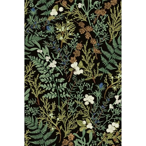 Amiya Black Fern Contact Paper Botanical Forest Wallpaper Peel and Stick Vintage Floral Shelf Liner Self Adhesive Removable Floral for Home Decor17.3¡±X120¡±