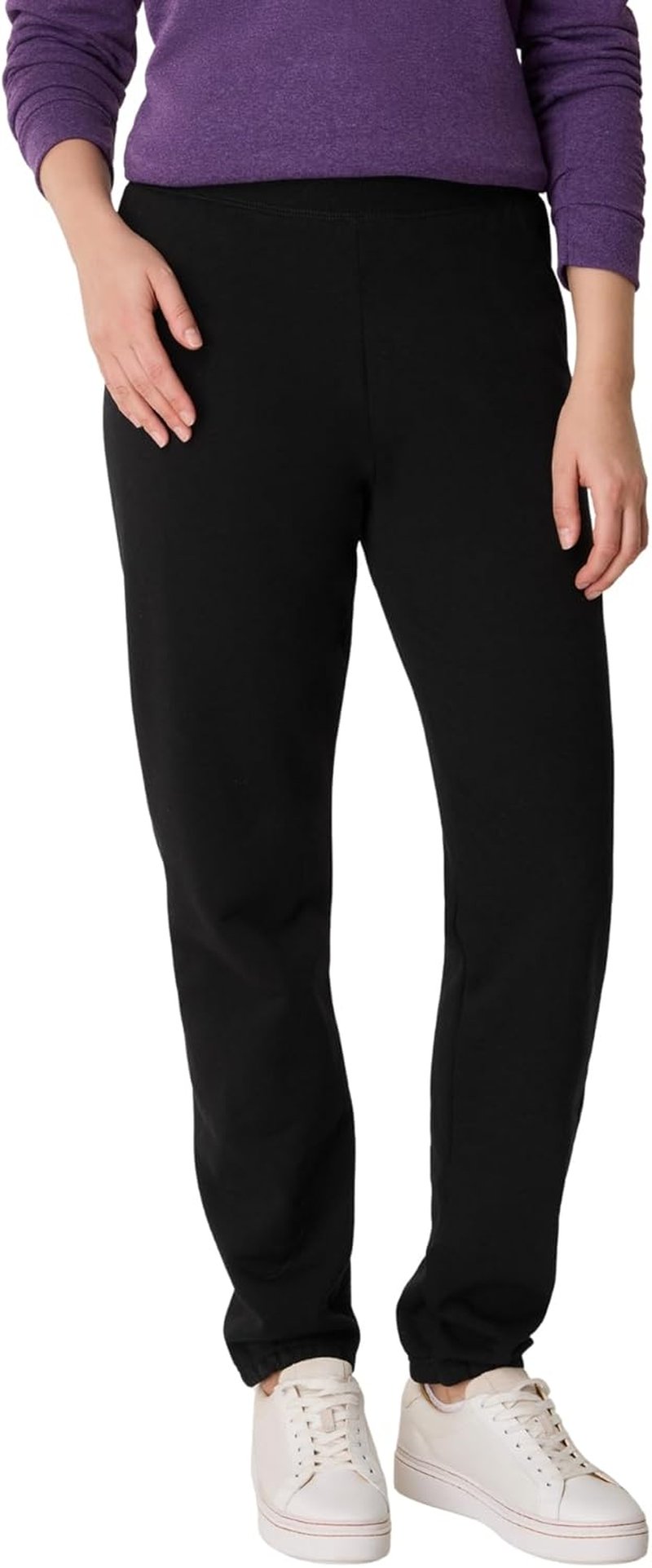 Hanes Women's EcoSmart Fleece Joggers - Pocketless Cinched Leg Sweatpants, 30" Length