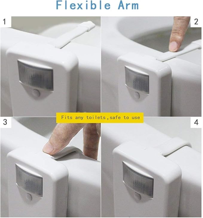 Chunace 4 Pack Toilet Night Light with Motion Activated Sensor, 16 Colors LED Nightlight Inside Bowl, Cool Stuff for Bathroom Decor Accessories, Unique & Funny Gadgets for Men/Kids 2025