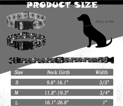 Halloween Dog Collar for Large Dogs Pack of 2, Breakaway Dog Collar for Holiday