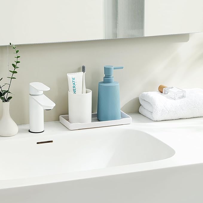Small Soap Dispenser for Bathroom and Kitchen, Modern Farmhouse Striped Style