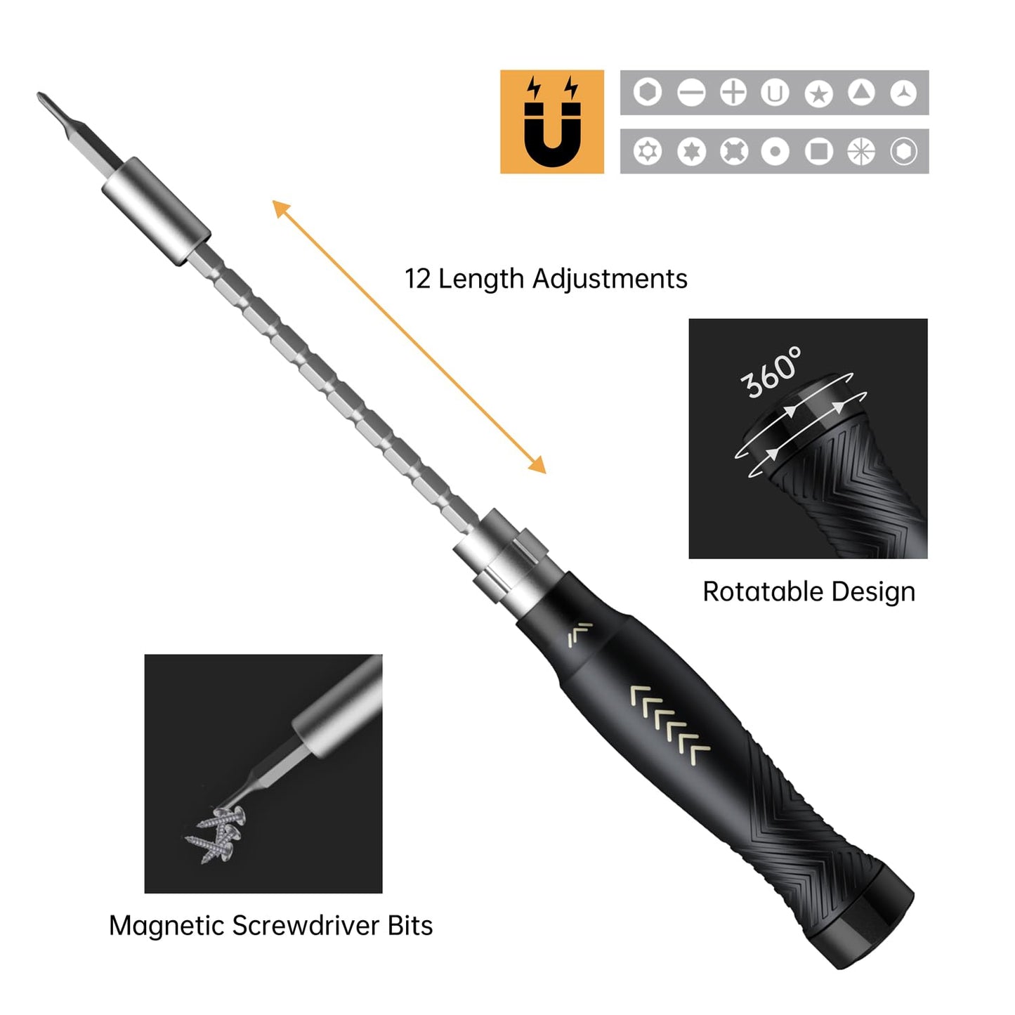 Adjustable Precision Screwdriver Set, Laptop Scredriver, JAKEMY 164 in 1 Professional Computer Repair Tool Kit with T5 T6 Torx Screwdriver for Phone/Glasses/Watch/RC Car/Xbox