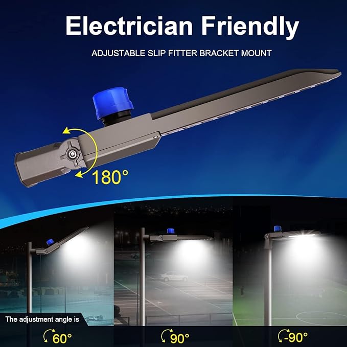 ledmo LED Parking Lot Light 300W, Outdoor Commercial Area Street Security Lighting Fixture with Photocell Sensor and Slip Fitter Mount - Energy-Efficient, Durable Design 5000K(3 Pack)