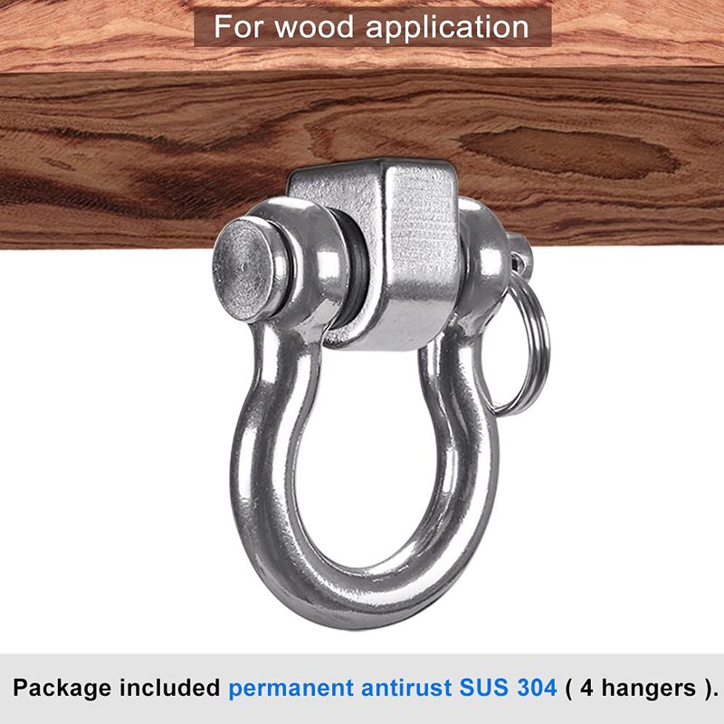 SELEWARE Heavy Duty 180° Swing Hangers, Stainless Steel Eye Screw Bracket, 1800 LB Capacity Playground Yoga Hammock Rope Tire Web Chair Sandbag Punching Bag Porch Swing Sets (6 Pack)