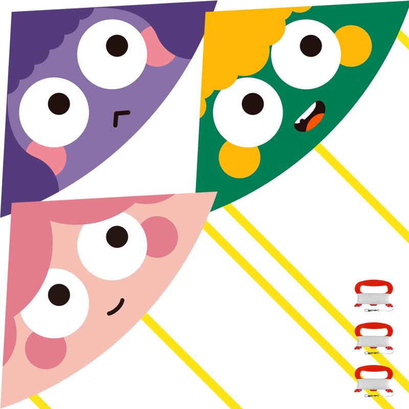 ESOKA PRON Kites ，Easy to Fly for Kids and Adults& Beginner, Outdoor Kite for Boys & Girls Toy,Perfect for Beaches and Parks & Family Fun (Pink Green Purple 3 Piece Set, 3)