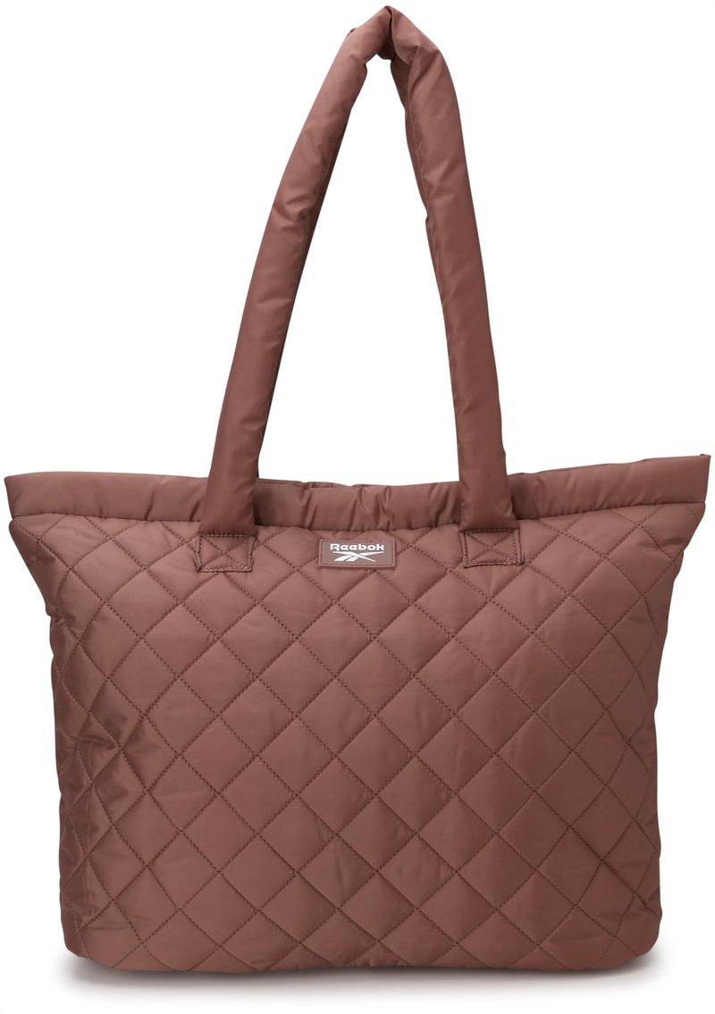 Reebok Womens Tote Bag - Lightweight Carry On Puffer Quilted Tote Bag for Travel Work Travel and Daily Essentials, Size One Size, Barbara Choco Malt