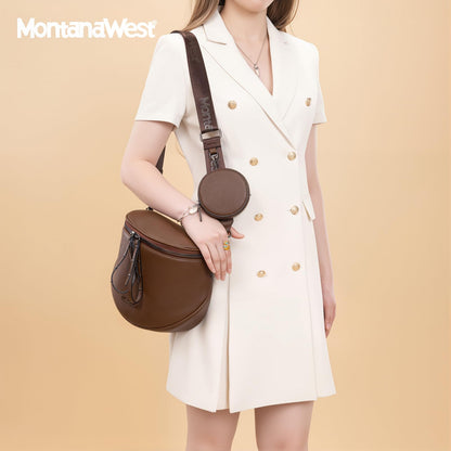 Montana West Large Crossbody Bags for Women Bum Bag Sling Purse with Adjustable Strap