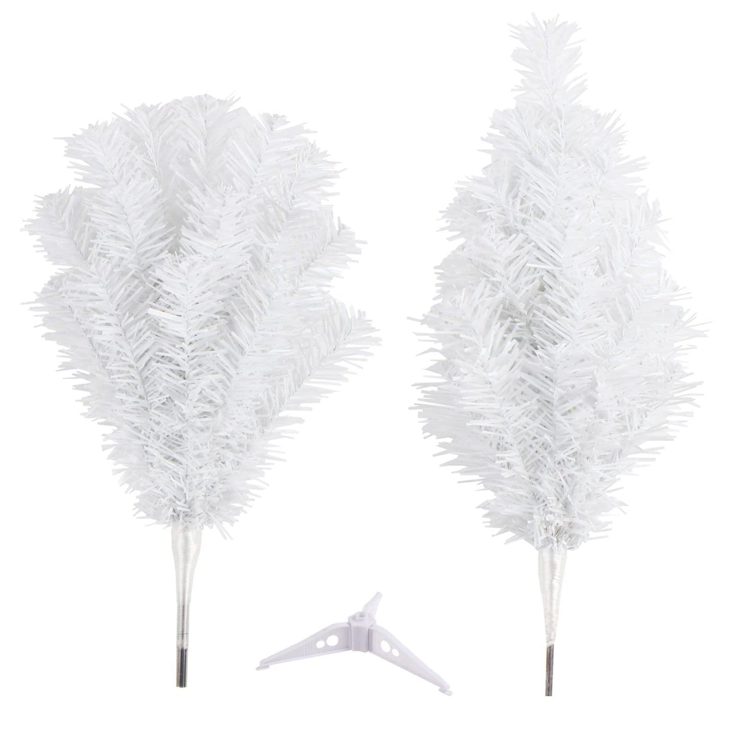 CCINEE 2Ft Artificial Christmas Tree, White Mini Tabletop Xmas Tree with Plastic Stand 80 Branches Tips for Christmas Party Supplies Home Indoor Decoration