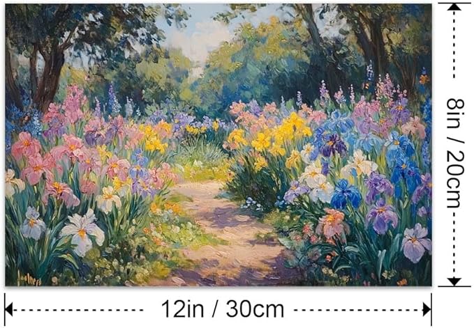 Yesad Colourful Iris Pictures, Wildflower Prints Floral Wall Art Flower Poster Botanical Neutral Art Farmhouse Wall Décor for Living Room Bedroom Kitchen Vintage Wall Art (Unframed,12"x8",Iris)