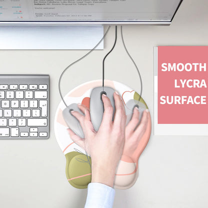 eulps Mouse Pad with Wrist Rest, Comfortable Computer Mousepad with Gel Wrist Support Smooth Surface and Non-Slip PU Base for Pain Relief, Laptop, Office & Home (Rose)