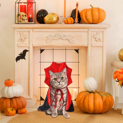 Halloween Pet Cape Costume - Vampire Cloak, Wizard Outfit, Witch Cosplay Apparel, Party Costumes for Small Medium Dogs and Cats - Pet Supplies Accessories
