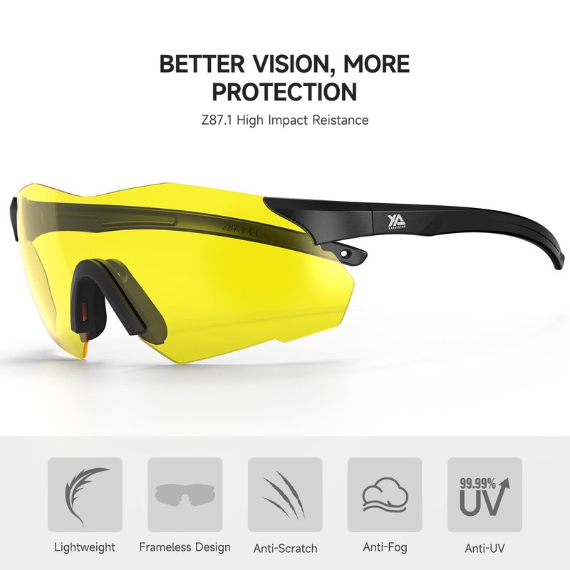 xaegistac Safety Glasses-Anti Fog Shooting Glasses, Wide field of View, Soft Nose Pad for Shooting, Hunting, Airsoft Outdoors