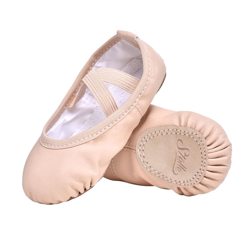 Stelle Ballet Shoes for Girls Toddler Ballet Slippers Soft Leather Boys Dance Shoes for Toddler/Little Kid/Big Kid(Ballet Pink, 5MB)
