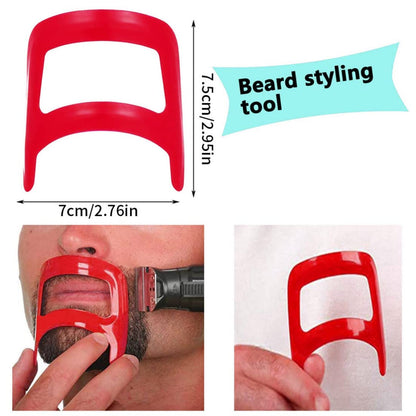 ESiiFuu Beard Shaping Tool Kit Neckline Shaving Template Guide Set for Men Hair Styling Red, Beard Shaping Tool Kit, Beard Trimmer Template Guide, Hair Styling Tools Kit