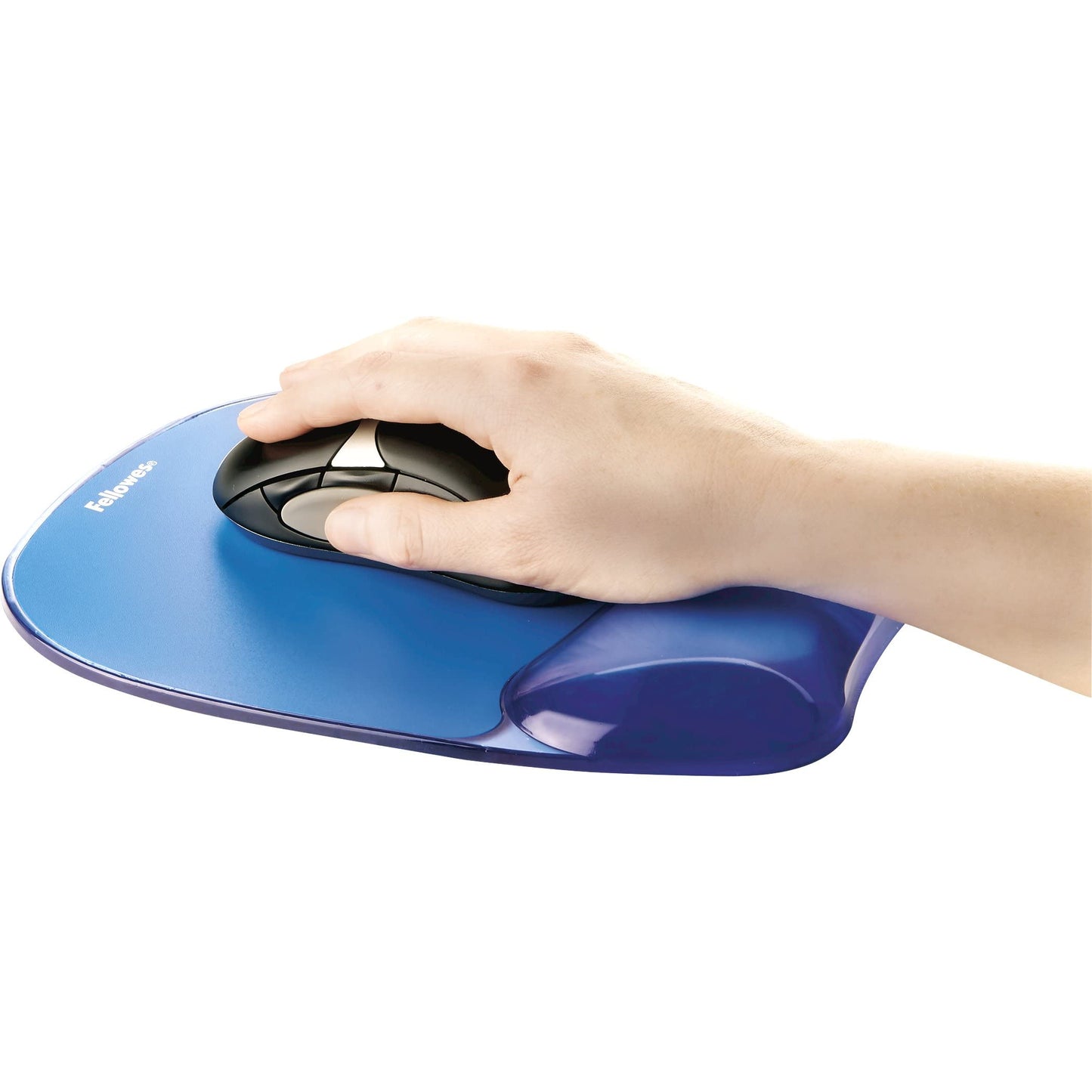 Fellowes Crystals Gel Mouse Pad Wrist Rest - Blue (91141)