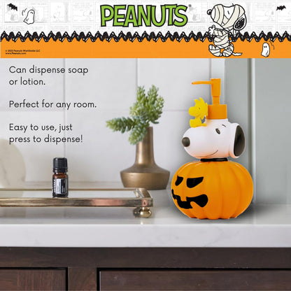 Peanuts Snoopy Halloween Pumpkin Soap/Lotion/Hand Sanitizer Resin Pump Dispenser, 10.01 Ounces, (Officially Licensed Product) by Franco Collectibles