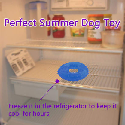 Cdipesp Dog Cooling Toy Puppy Teething Ring Freeze Dogs Chew Toy for Summer Tough Robust Pet Toys Dog Ice Teething Toys for Puppies