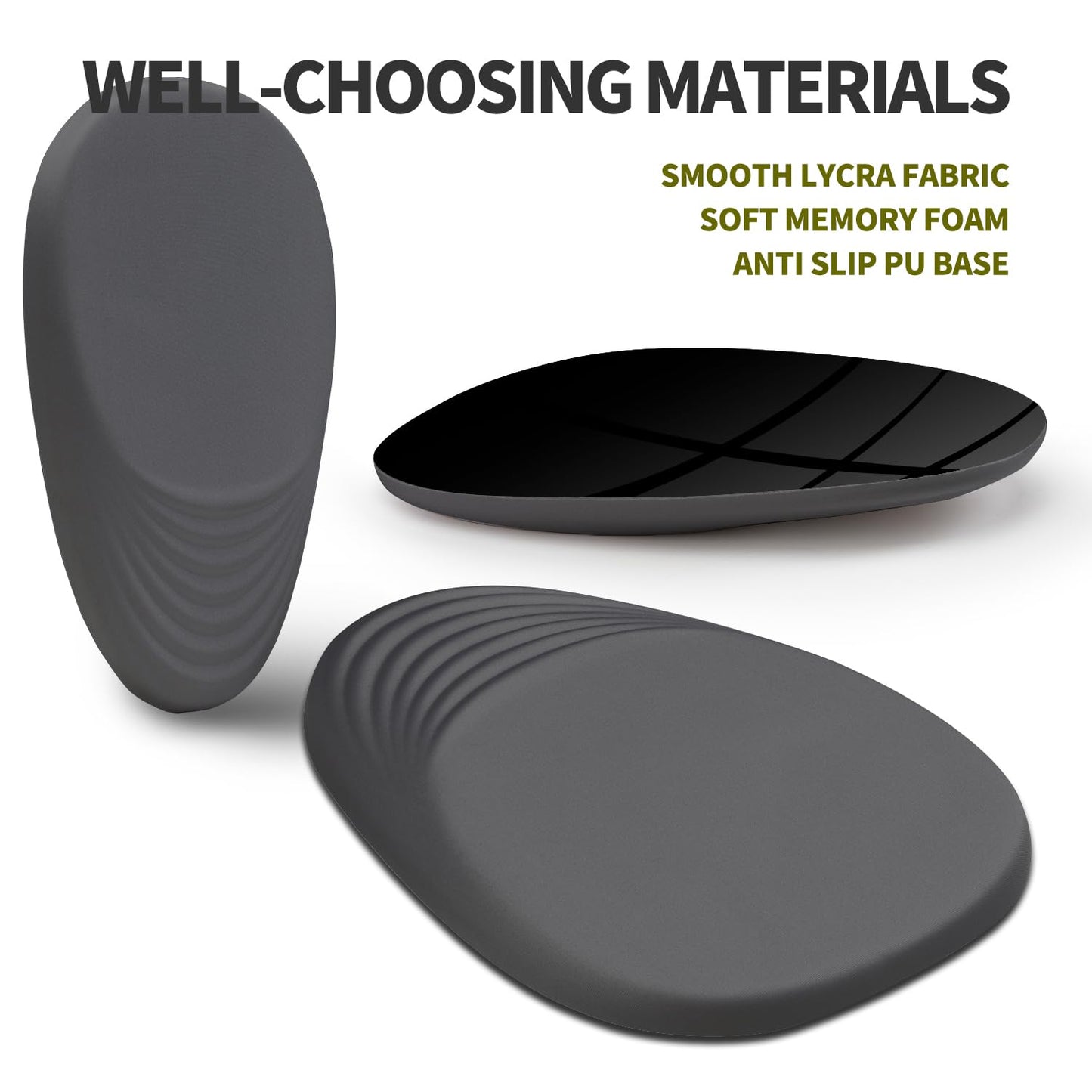 Hokafenle Ergonomic Mouse Pad Wrist Support, Terraced Slope Carpal Tunnel Wrist Pad for Mouse with Unibody Memory Foam, Wrist Rest Pain Relief Mousepad (Dark Grey, 11.8x7.9 in)