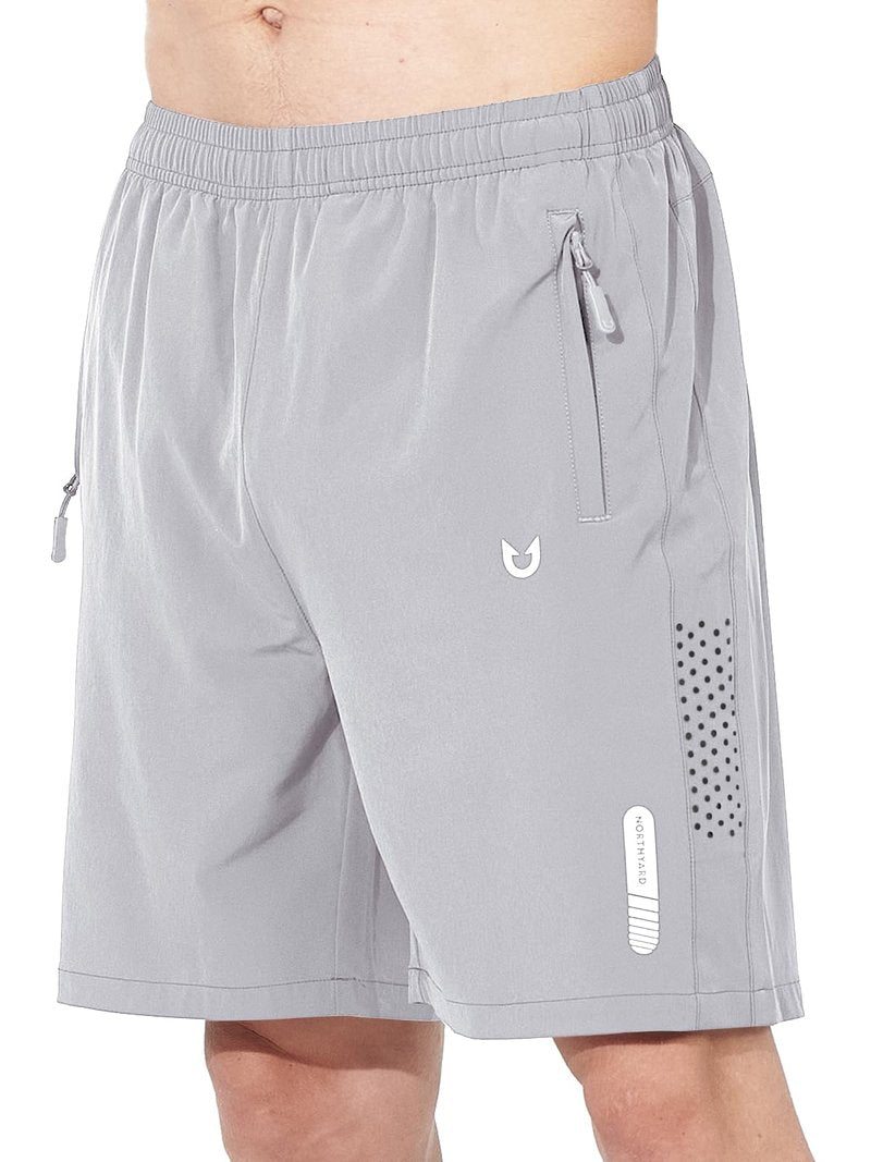 NORTHYARD Men's Athletic Running Shorts Quick Dry Workout Shorts 7"/ 5"/ 9" Lightweight Sports Gym Basketball Tennis Hiking Exercise Grey XL
