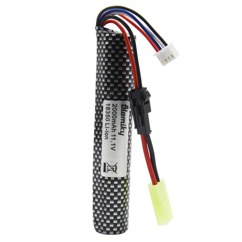 Blomiky 11.1V 2000mAH Li-ion 3S Rechargeable Battery Suitable for Air Soft Splatter Blaster / 183503 * 2