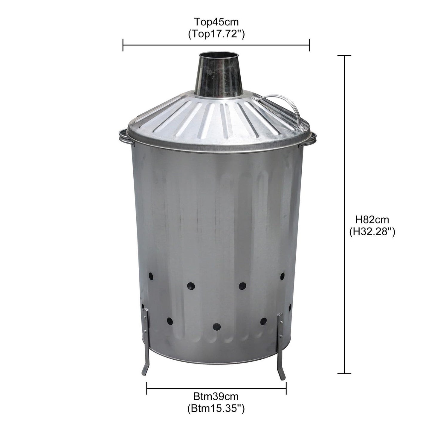 90L Galvanised Garden Incinerator Fire Bin