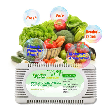 4Packs Fonday Refrigerator Deodorizer Odor Eliminator for Fridges Freezers Coolers Lunch Boxes Bamboo Charcoal More Effective Than Baking Soda