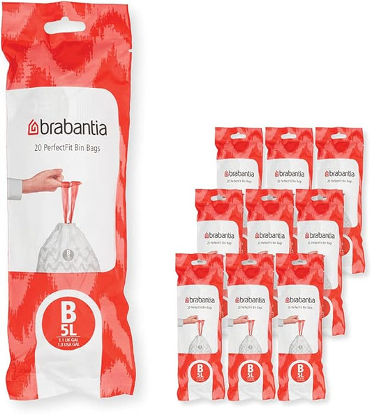 Brabantia PerfectFit Trash Bags Thick Plastic Trash Can Liners
