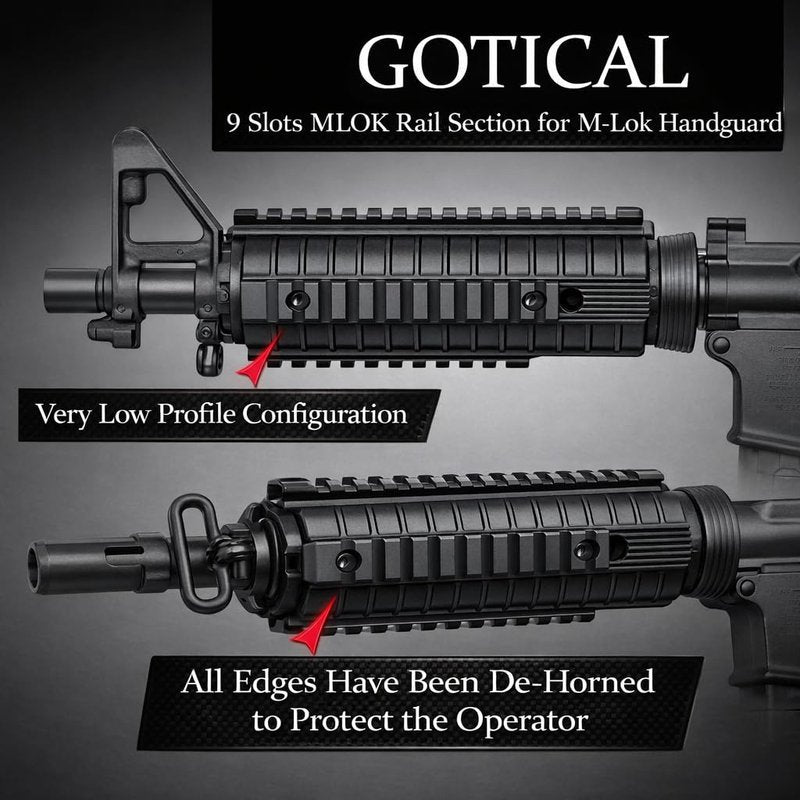 Gotical Multi Slots Mlok to Picatinny Rail Adapter | Set of 9 Slot Ar Picatinny Rail System