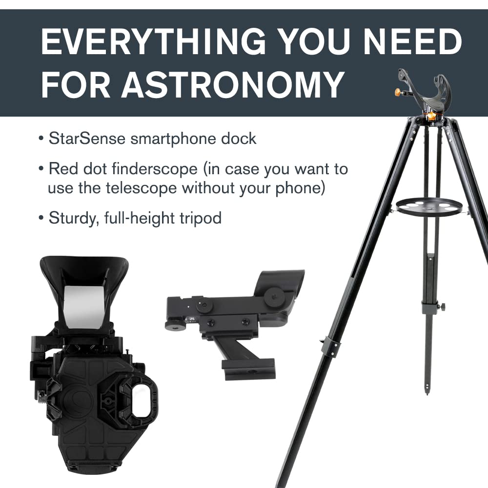 Celestron StarSense Explorer LT 80AZ App-Enabled Telescope – 80mm Refractor with Smartphone Dock & StarSense App – iPhone & Android Compatible – Easy-to-Use for Beginners