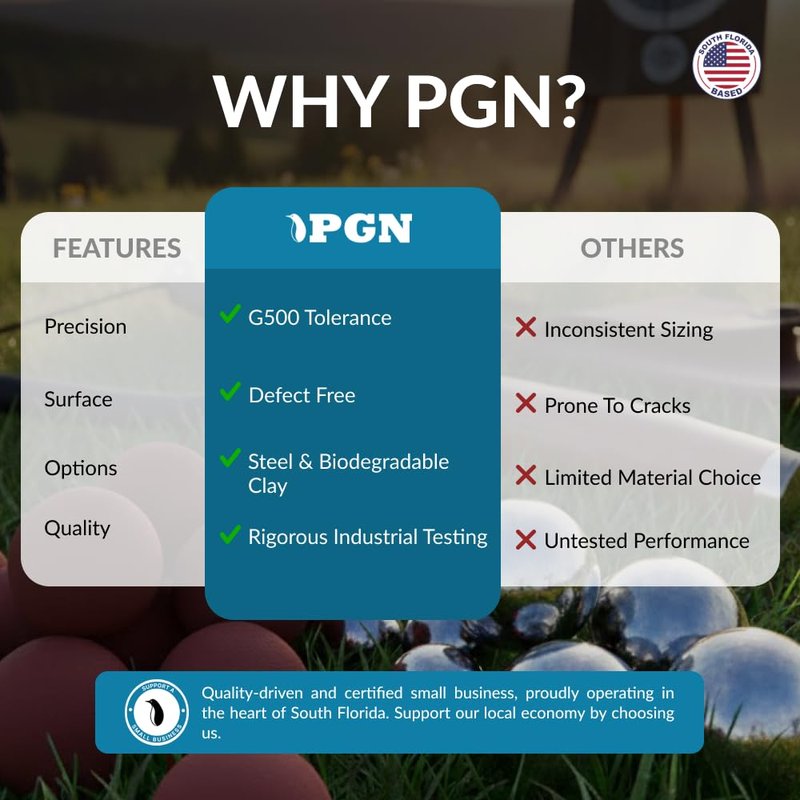 PGN Biodegradable Clay Slingshot Ammo - 3/8" Inch (0.375" Caliber) - 9000 Pieces Straight & Precise Practice - Non-Toxic Pocket