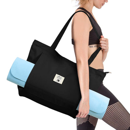 WLLWOO WLLWOO Yoga Bags for Women with Yoga Mats Bags Carrier Carryall Canvas Tote for Pilates Shoulder for Travel Office Beach Workout