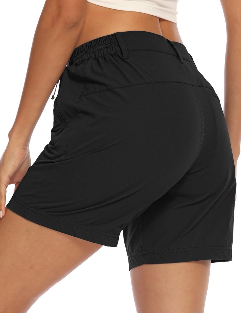 TBMPOY Womens 6" Hiking Cargo Shorts Quick Dry with Pockets Lightweight Work Golf Short Outdoor Active Summer for Women Black XL