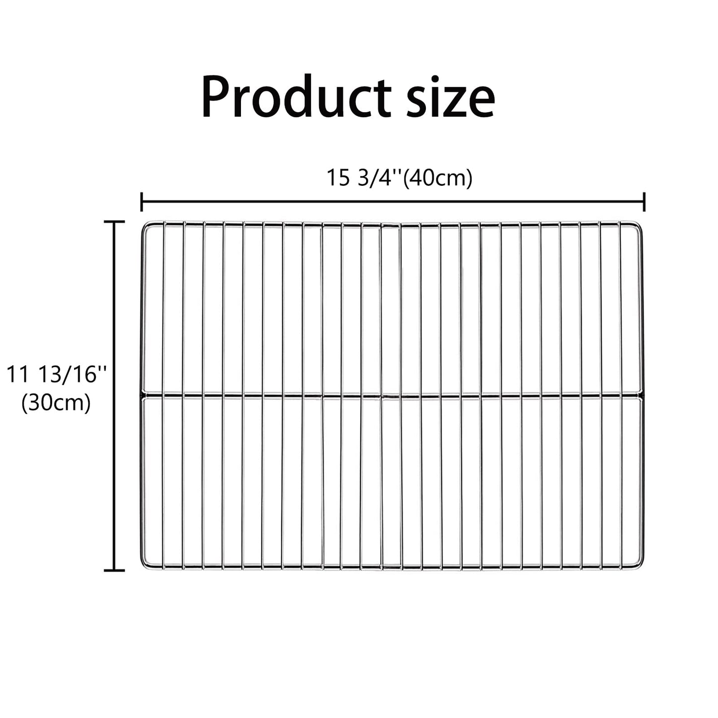 LANEJOY BBQ Grill Grates Replacement, Stainless Steel Barbecue Wire Mesh, Multifunction Cooking Grate for Outdoor Grill 2 Pack （15 3/4''*11 13/16''）