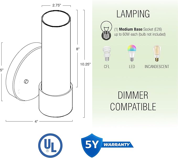 Kira Home Sol 10" Modern Wall Sconce with Frosted Glass Shade, for Bathroom/Vanity, Brushed Nickel Finish, 2-Pack